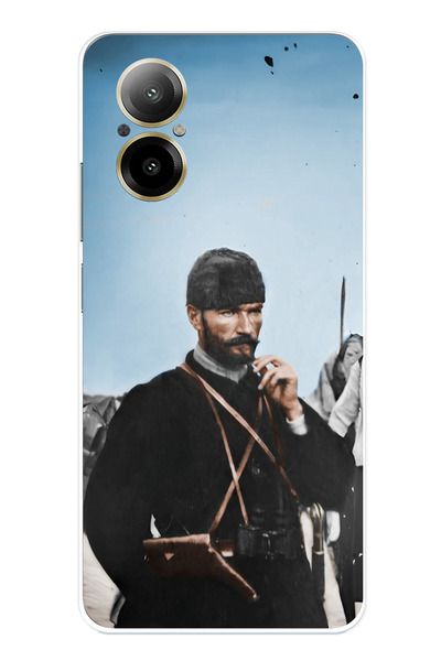 TechTree حافظة سيليكون متوافقة مع هاتف Realme 12 Lite من أتاتورك مطبوع