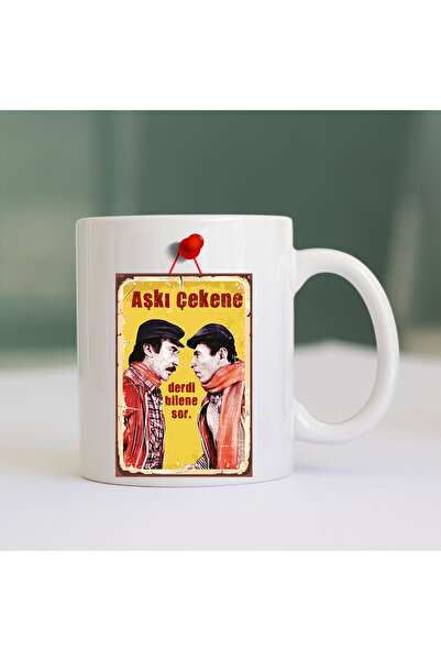 HD POSTER Aşkı Çekene Derdi Bilene Sor Yazılı Yeşilçam Temalı Retro Baskılı K...