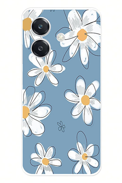 TechTree حافظة سيليكون متوافقة مع هاتف OPPO A3 باللون الأزرق ديزي جاردن مطبوع