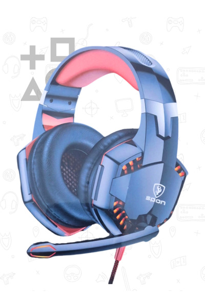 Spon 50mm Gaming Headset with Omnidirectional Microphone and LED Lighting