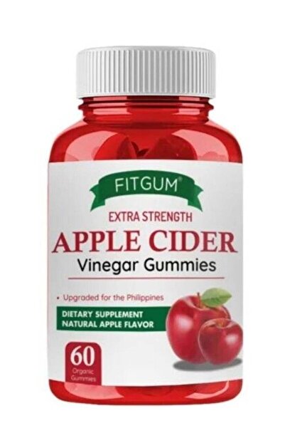 Fitgum حلوى جيلاتينية بخل التفاح فائق القوة - 60 حلوى جيلاتينية عضوية لإنقاص ...