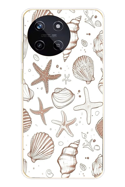 TechTree حافظة سيليكون مطبوع متوافقة مع هاتف Realme 11 4G باللون البني ونجم ا...