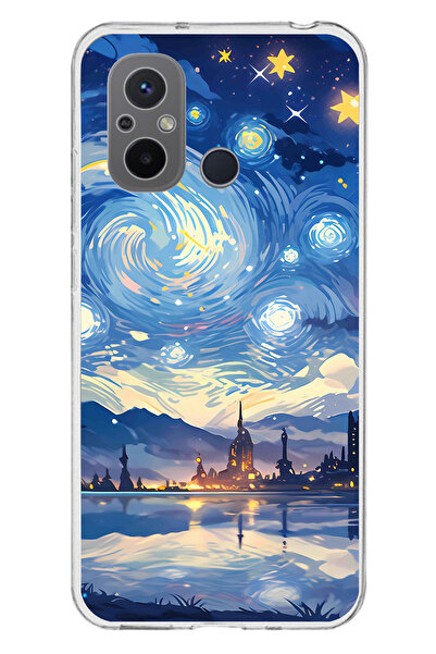 TechTree حافظة سيليكون متوافقة مع Redmi 12C بتصميم السماء المرصعة بالنجوم وصو...