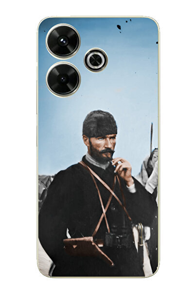 TechTree حافظة سيليكون متوافقة مع هاتف Redmi 13 من أتاتورك سيهيفيدي مطبوع