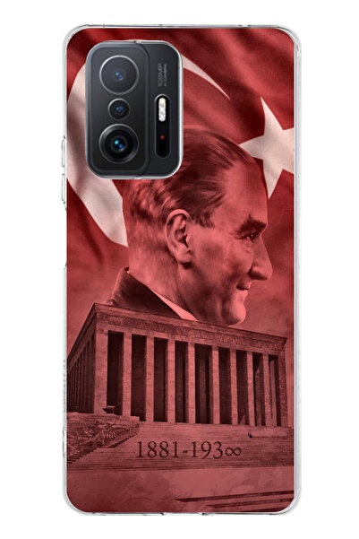 TechTree حافظة سيليكون متوافقة مع هاتف Xiaomi Mi 11T-11T PRO تصور صورة أتاتورك وانيماتيكابير مطبوع