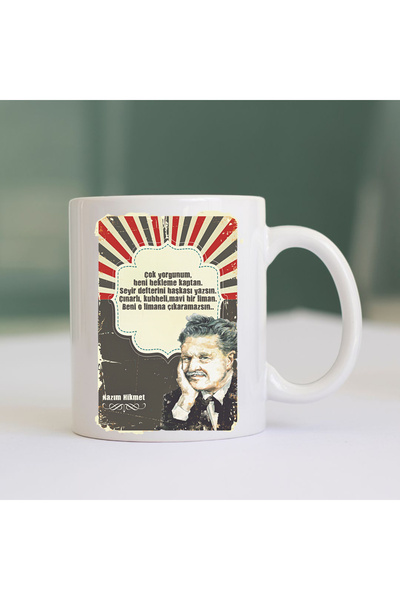 HD POSTER Nazım Hikmet Şiiri-Hediyelik Kupa Bardak-Baskılı Kupa Bardak