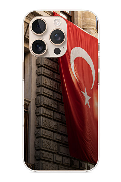 TechTree حافظة سيليكون متوافقة مع هاتف iPhone 16 PRO MAX على شكل العلم التركي...