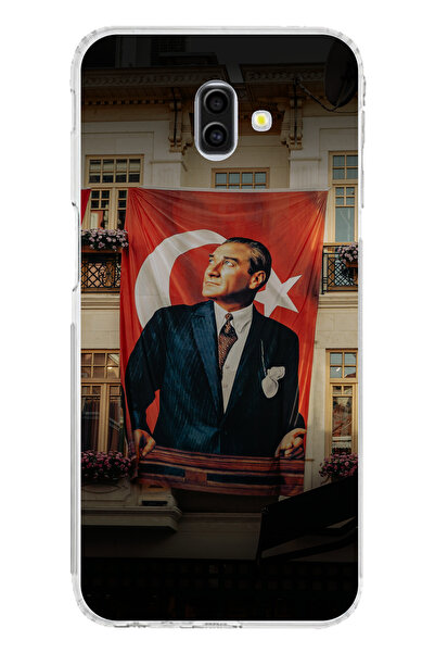 TechTree حافظة سيليكون متوافقة مع هاتف سامسونج جالاكسي J6 بلس بتفاصيل العلم ا...