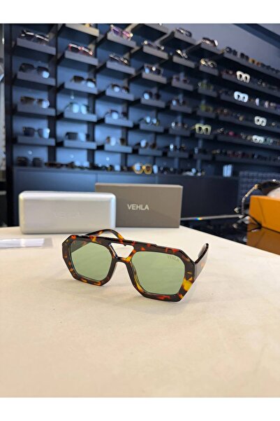 Bubbleatelier Green Glass Design Leopard Sunglasses