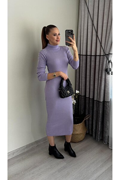 Miasista İncili Kalem Triko Elbise