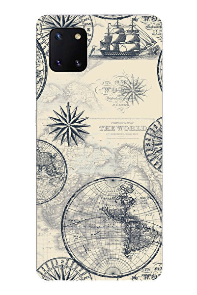 TechTree حافظة سيليكون متوافقة مع هاتف سامسونج جالاكسي نوت 10 لايت، خريطة الع...