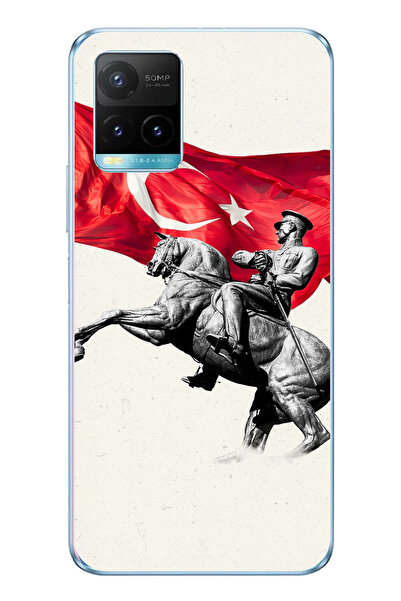 TechTree حافظة سيليكون متوافقة مع Vivo Y21S/Y33S/Y32 بتفاصيل تذكارية لأتاتورك...