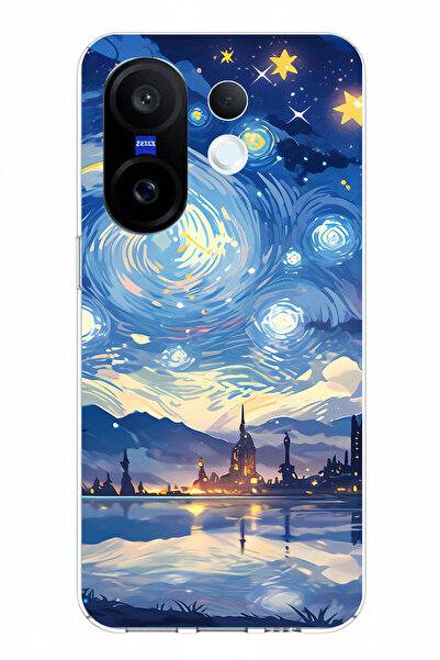 TechTree حافظة سيليكون متوافقة مع Vivo X200 FE بتصميم السماء المرصعة بالنجوم ...