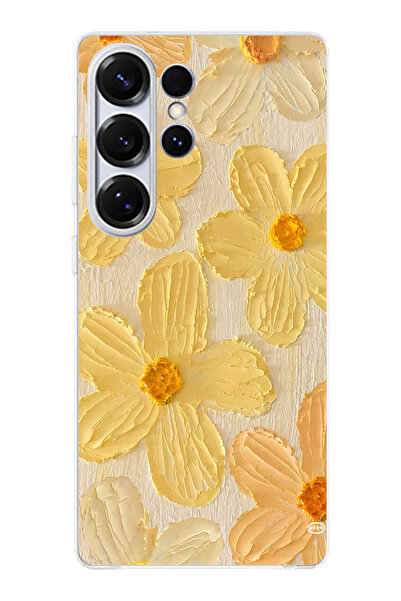 TechTree حافظة سيليكون متوافقة مع هاتف سامسونج جالاكسي S25 ULTRA بلون أصفر دي...