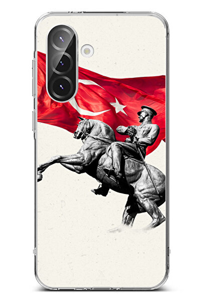 TechTree حافظة سيليكون متوافقة مع هاتف سامسونج جالاكسي A56 بتفاصيل تذكارية لأ...