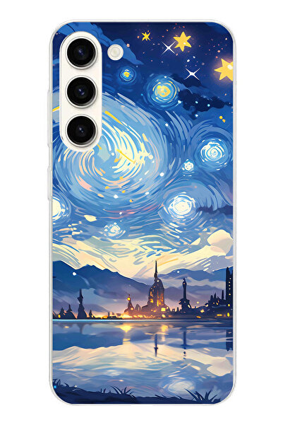 TechTree حافظة سيليكون متوافقة مع هاتف سامسونج جالاكسي S25 بلس بتصميم السماء ...