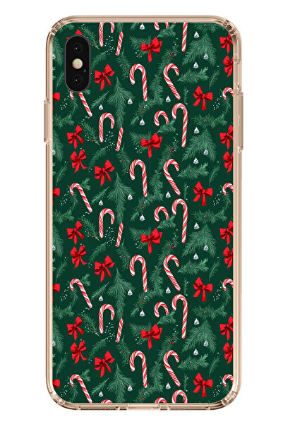 TechTree حافظة سيليكون متوافقة مع هاتف iPhone XS MAX لشجرة الصنوبر وعصا الحلو...