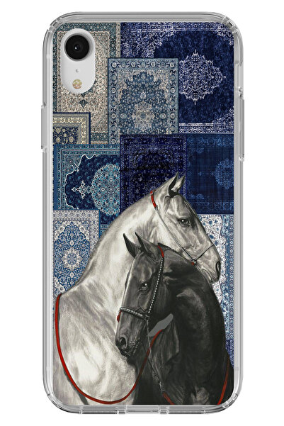 TechTree حافظة سيليكون متوافقة مع هاتف iPhone XR باللون الأزرق بنمط كليم بالل...