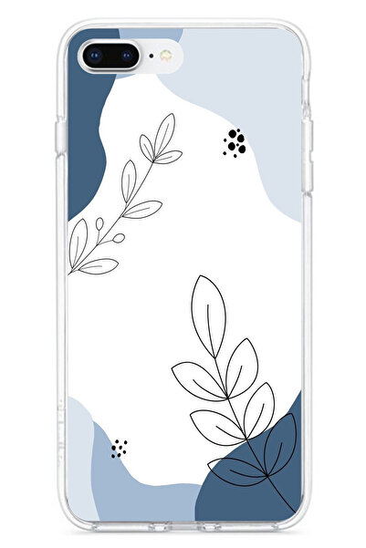 TechTree iPhone 7 Plus-8 Plus Compatible Blue Tranquility Shapes and Botanica...