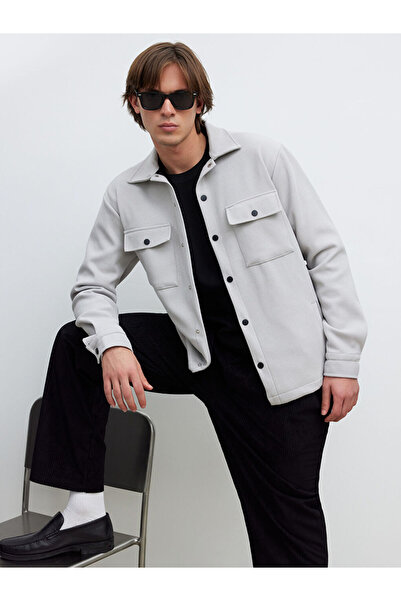 LC Waikiki Beige Regular Fit Men's Textured Shirt Jacket