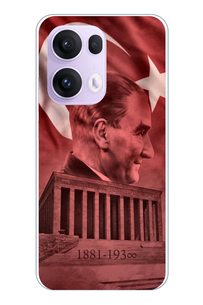 TechTree حافظة سيليكون متوافقة مع OPPO Reno 13 PRO تصور صورة أتاتورك وانيماتي...