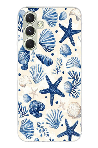 TechTree حافظة سيليكون مطبوع متوافقة مع هاتف سامسونج جالاكسي A15 بنمط الصدف ا...