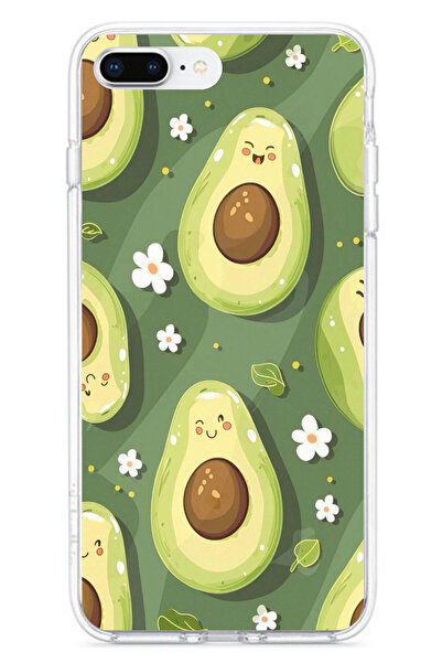 TechTree iPhone 7 Plus-8 Plus Compatible Green Background Cute Avocado Printe...