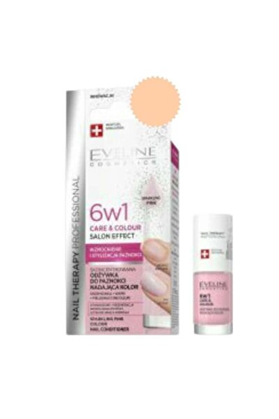 Eveline Cosmetics Eveline Nail Therapy 6 în 1 Roz Strălucitor