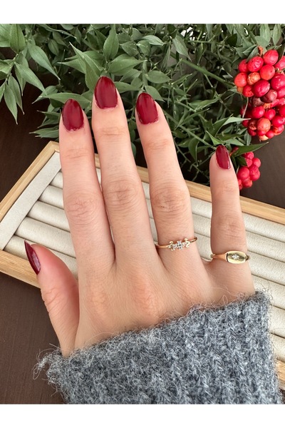 ringbox مجموعة خواتم ذهبية مكونة من قطعتين من الأحجار الكريمة الصغيرة