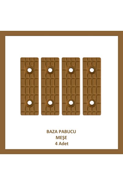 Adilon Picior de bază, Picior din plastic tip pană, Stejar (4 bucăți)