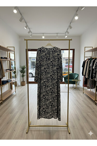 fariza tekstil U-Neck Wide-Cut Viscose Hijab Dress