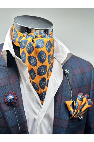 Gutiero Yellow Patterned Men's Scarf