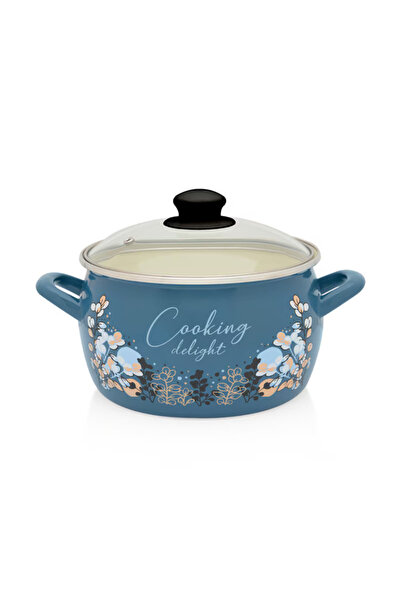 Metalac Oală cu capac de sticlă, Cooking Delight Metalac, email, 20cm, 4.2l