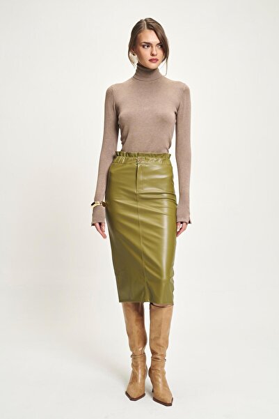 Lijuri Δερμάτινη μίντι φούστα με λεπτομέρεια με σχισμή στη μέση 4073 R3-J-K1