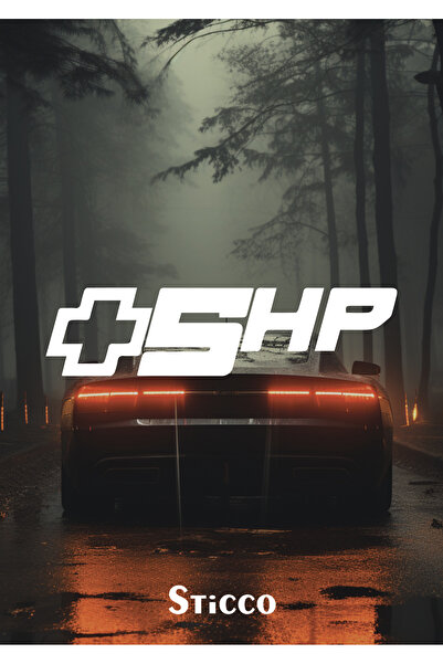 Sticco +5Hp Writing Jdm Car-Motorcycle Windshield Mirror Sticker Decal 15X6Cm