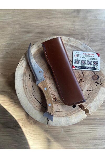 Karadağ 🔪 Kılıflı Mini Avcı Bıçağı Damla Desenli 10 cm – El Yapımı Paslanmaz...