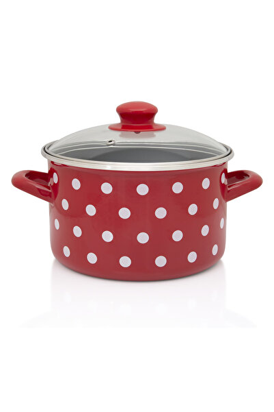 Metalac Δοχείο 5 λίτρων με γυάλινο καπάκι Tufne εμαγιέ/22cm/5l