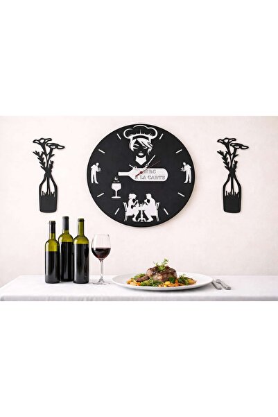 mrchediyesepeti 40 cm Mdf Wall Clock, Decorative Design, Silent Mechanism, Stylish Home and Office Adds Value No: Mrc089