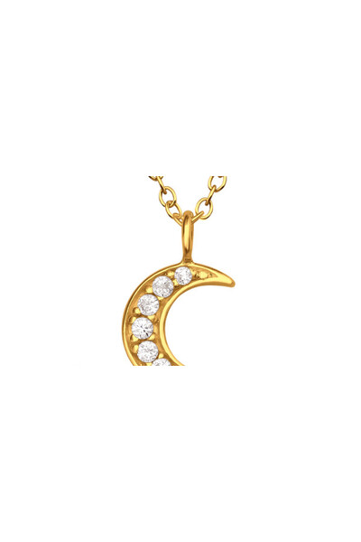 All4Silver Gold-Plated Crescent Moon Necklace - Premium* - 925 Silver