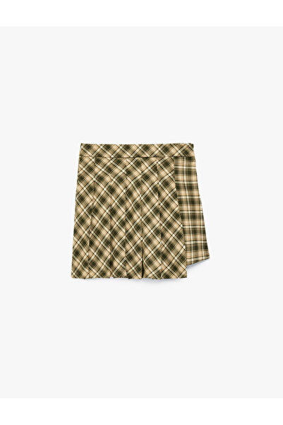 Koton Fusta mini în carouri plisată