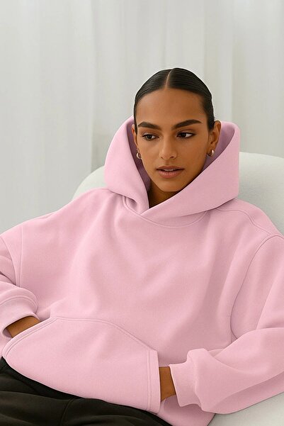 oneagılyazı Hanorac pentru femei supradimensionat Swea tricou – cu glugă , fleece cu <ne4> fire, buzunar cangur