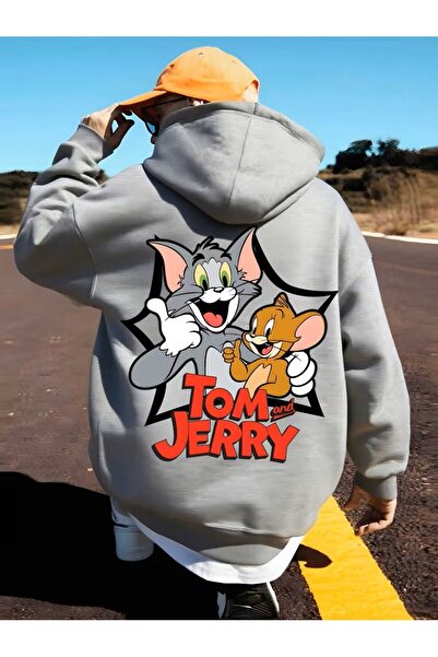 oneagılyazı Tom and Jerry Hooded Top - Vintage Cartoon Sweatshirt,