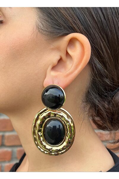 nunu takı أقراط ميدالية من الحجر الأسود