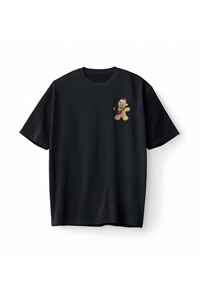 Bumeta Kurabiye Gingerbread Noel Yılbaşı Oversize Unisex Tişört T-Shirt