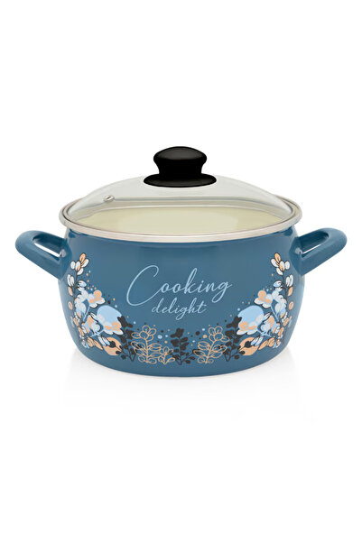 Metalac Oală emailată Cooking Delight 7,5l cu capac de sticlă/24cm/7,5l
