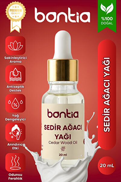 Bontia Sedir Ağacı Yağı 20 ml – %100 Saf Uçucu Yağ, Dengeleyici Aroma, Cilt v...