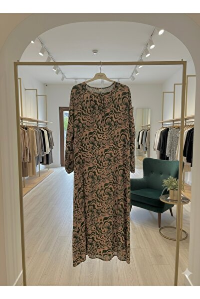 fariza tekstil U-Neck Wide-Cut Viscose Hijab Dress