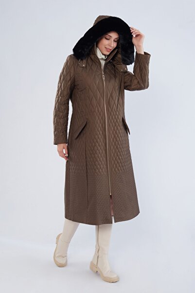 Rain and River Fur Coat with Zippered Hood