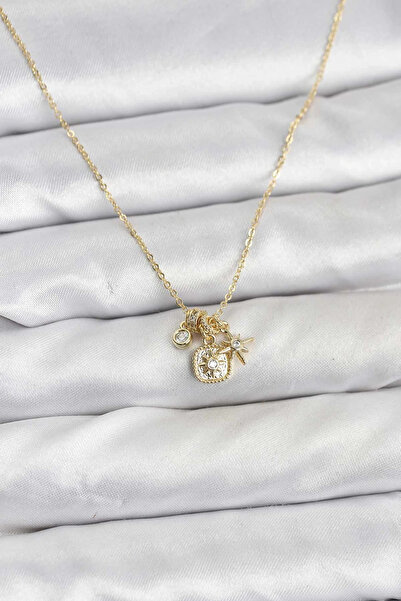 shopwave Brass Gold Color Minimal Charm Women's Necklace