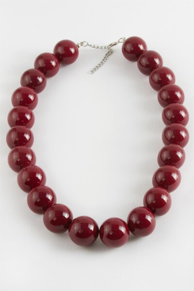 ZERO LAND 1610356749 Trend (225603) Bead Necklace-Burgundy
